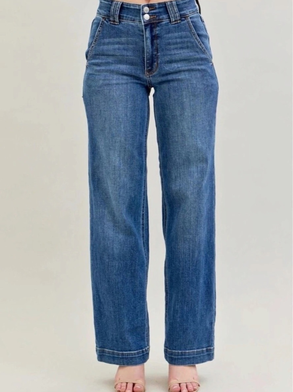 Judy Blue Wide Leg Jeans Blue Waist 28 Like New